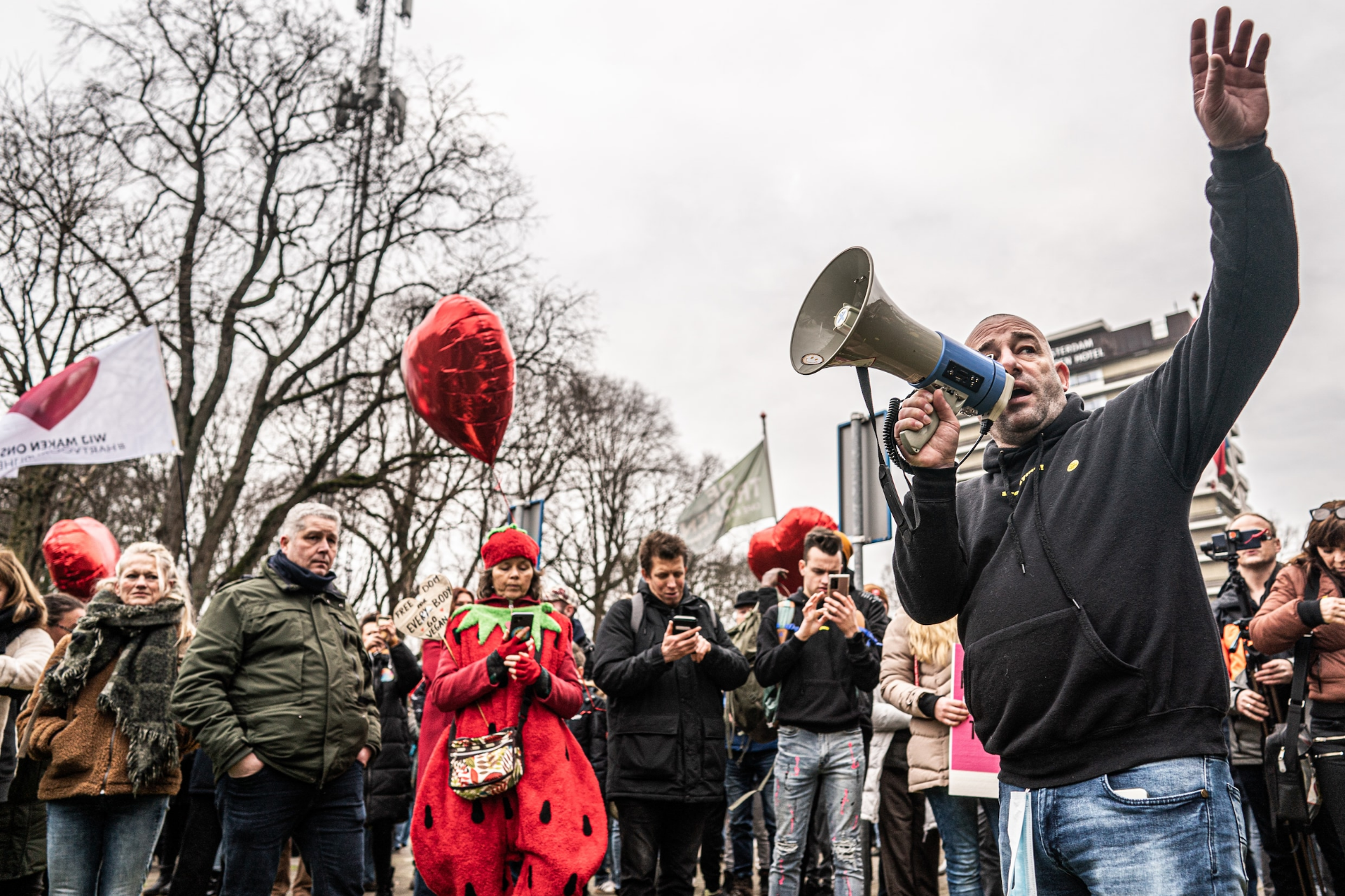 Michel Reijinga, hier in 2022, was de drijvende kracht achter de coronaprotesten op de Dam. Bron Joris van Gennip/ANP